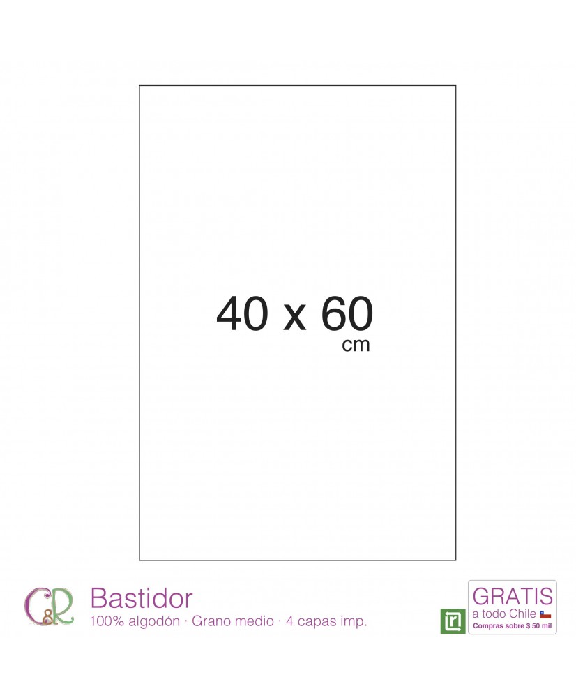 C&R: Bastidor 40x60cm 100% algodón C&R: Bastidor 40x60cm 100% algodón