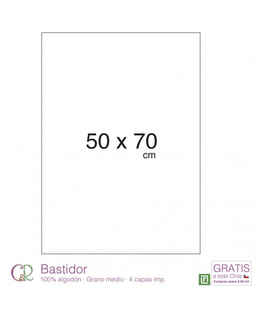 C&R: Bastidor 50x70cm 100% algodón C&R: Bastidor 50x70cm 100% algodón