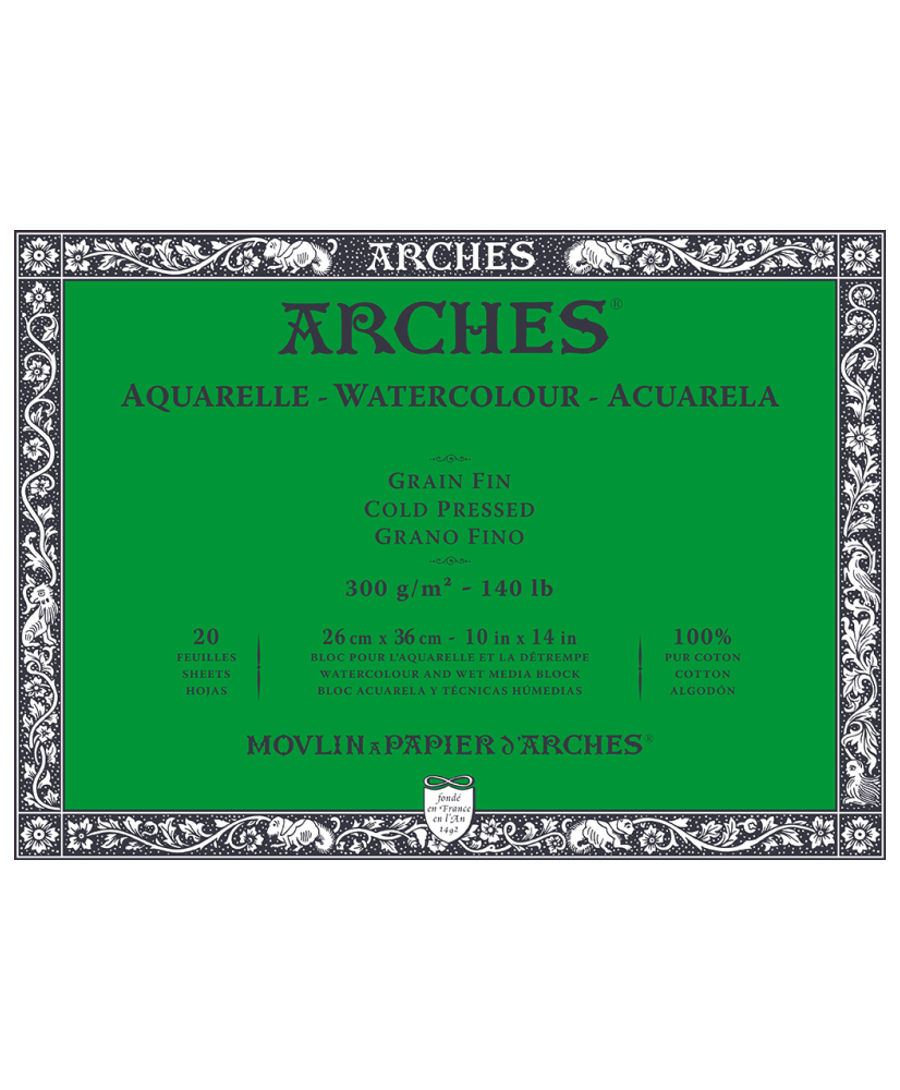 C&R: Block acuarela 26x36cm 300gr Harches Cold pressed C&R: Block acuarela 26x36cm 300gr Harches Cold pressed