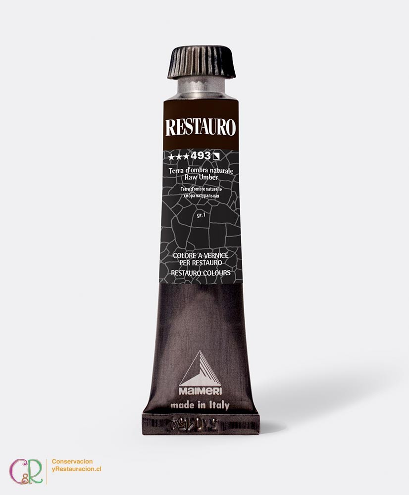 C&R: Restauro 493 - Raw Umber 20ml Colores al barniz Maimeri