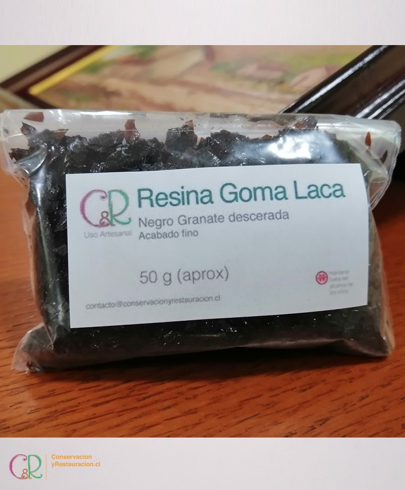 CyR: Goma Laca Negro Granate Descerada 50 g CyR: Goma Laca Negro Granate Descerada 50 g