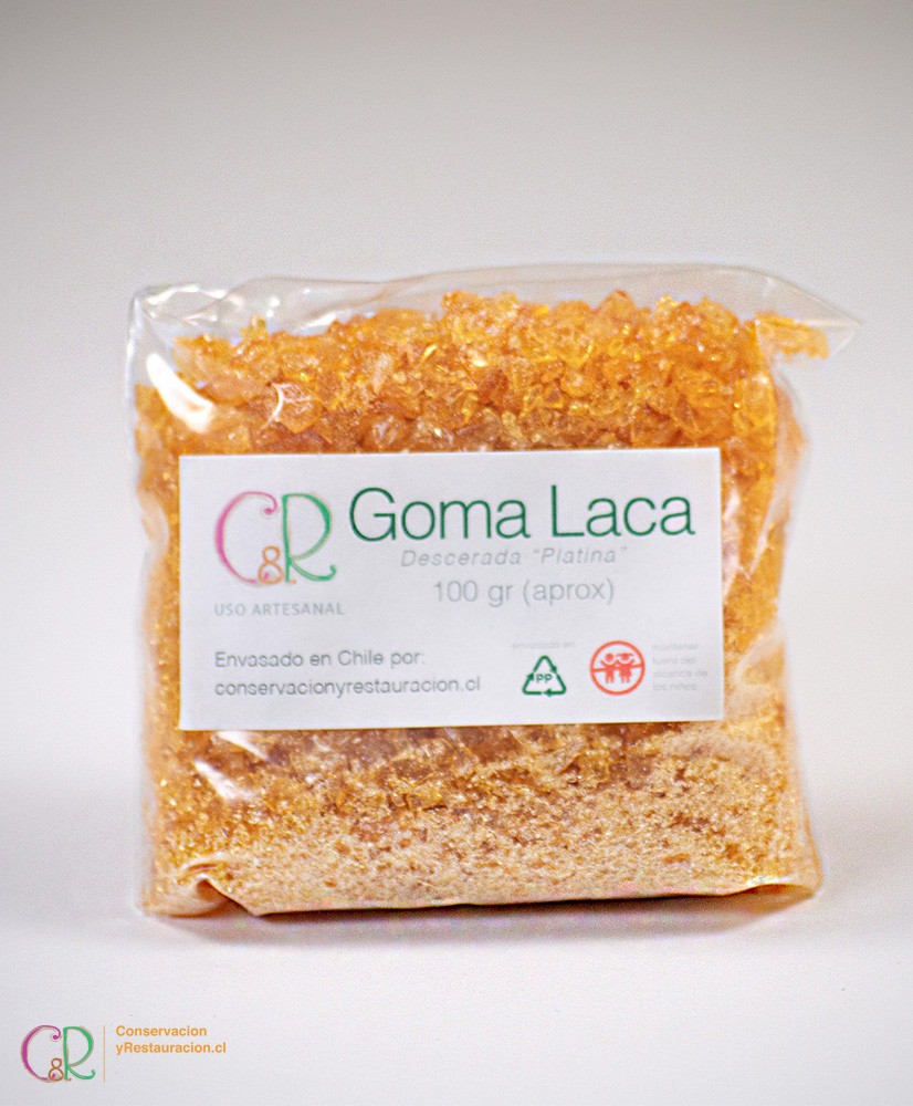 Goma laca en escamas, 100 gr.