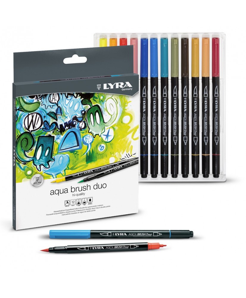 C&R: Aqua Brush Duo - Set 12 Marcadores Lyra C&R: Aqua Brush Duo - Set 12 Marcadores Lyra