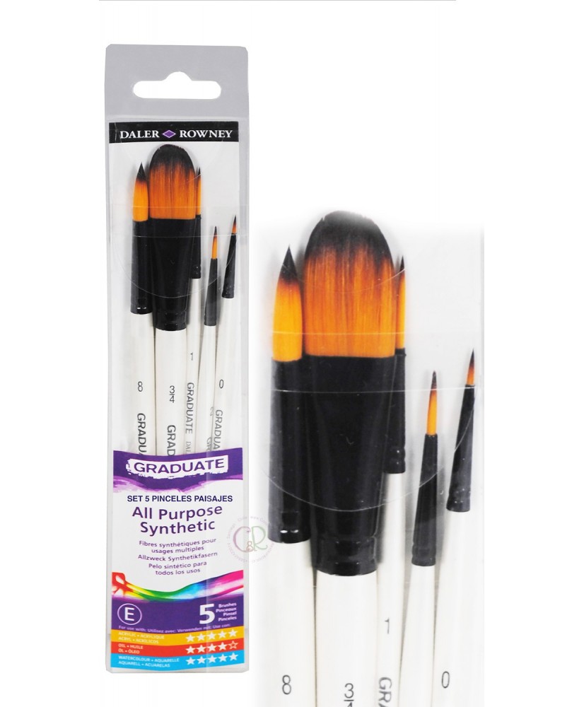 C&R: Set 5 pinceles paisajes Graduate – DALER ROWNEY C&R: Set 5 pinceles paisajes Graduate – DALER ROWNEY