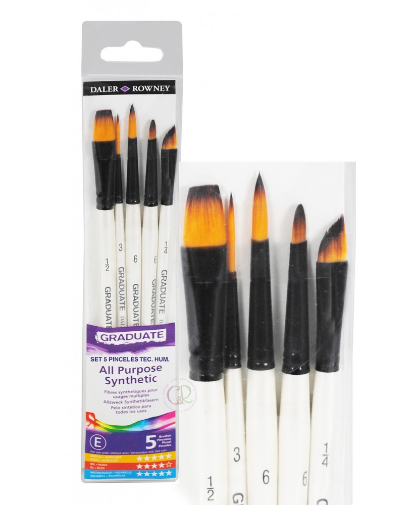 Set 5 pinceles técnicas húmedas Graduate – DALER ROWNEY Set 5 pinceles técnicas húmedas Graduate – DALER ROWNEY