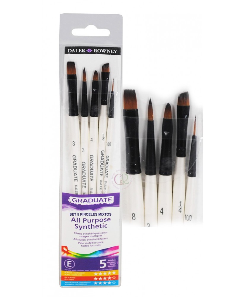 C&R: Set 5 pinceles Clásico Mixto– DALER ROWNEY C&R: Set 5 pinceles Clásico Mixto– DALER ROWNEY
