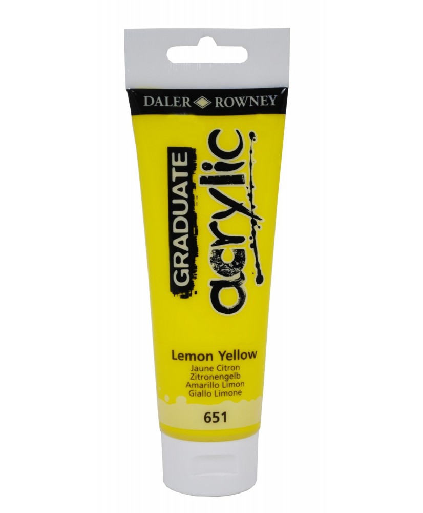 C&R: Acrílico Lemon Yellow (651) 120ml Graduate Daler-Rowney C&R: Acrílico Lemon Yellow (651) 120ml Graduate Daler-Rowney