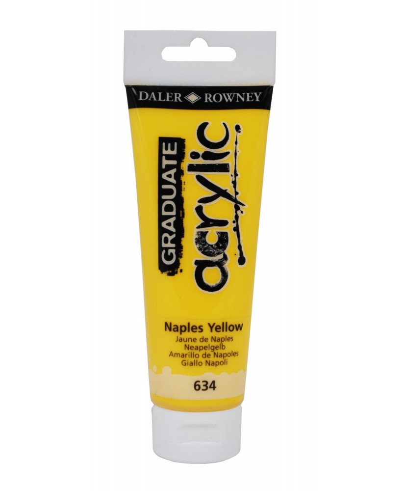 C&R: Acrílico Naples Yellow (634) 120ml Graduate Daler-Rowney C&R: Acrílico Naples Yellow (634) 120ml Graduate Daler-Rowney