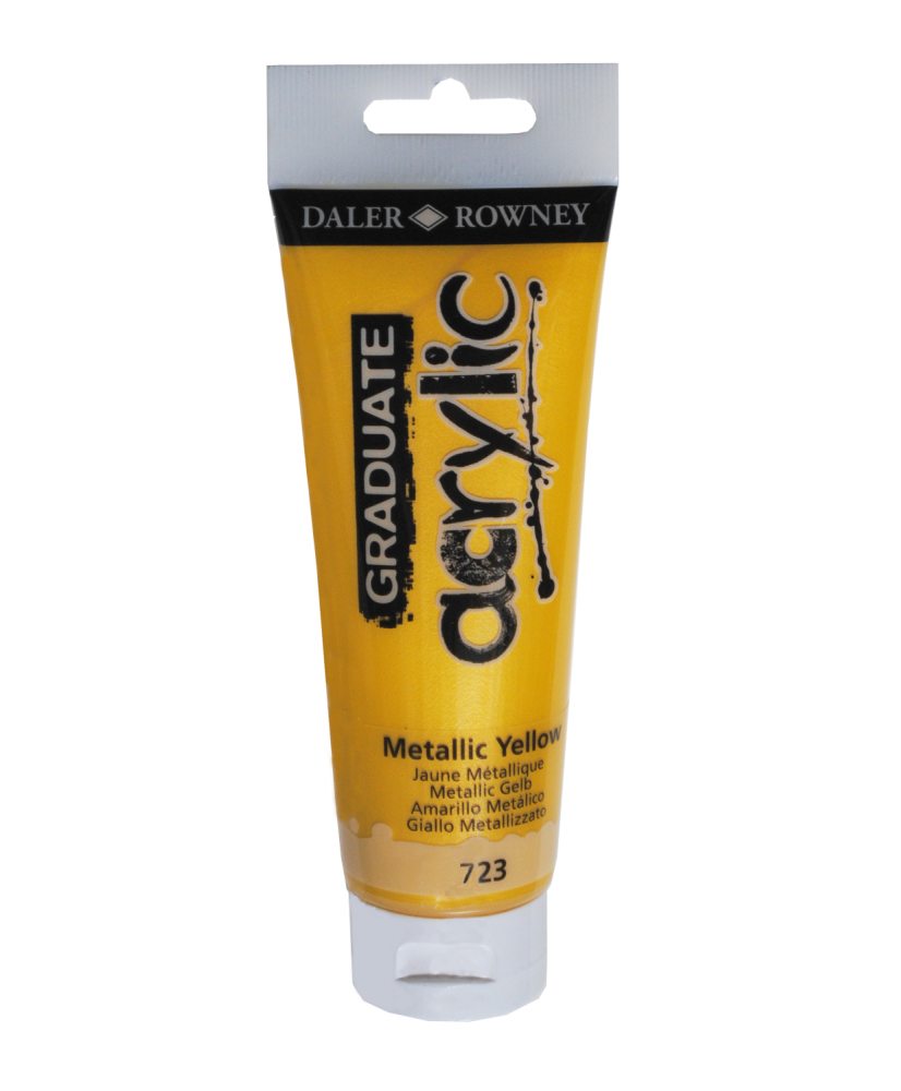 C&R: Acrílico Metallic Yellow (723) 120ml Graduate Daler-Rowney C&R: Acrílico Metallic Yellow (723) 120ml Graduate Daler-Rowney