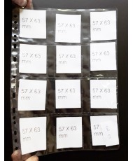 Hoja para álbum de polipropileno de 12 secciones de 57x63mm