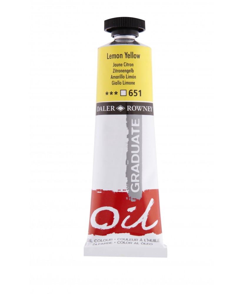 C&R: Óleo Lemon Yellow (651) 38ml Graduate Daler-Rowney C&R: Óleo Lemon Yellow (651) 38ml Graduate Daler-Rowney