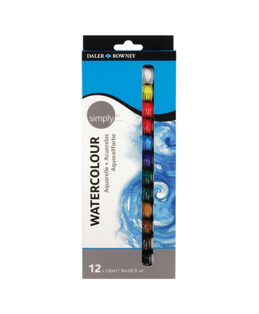 C&R: Set Simply Watercolour 12 colores Daler-Rowney C&R: Set Simply Watercolour 12 colores Daler-Rowney