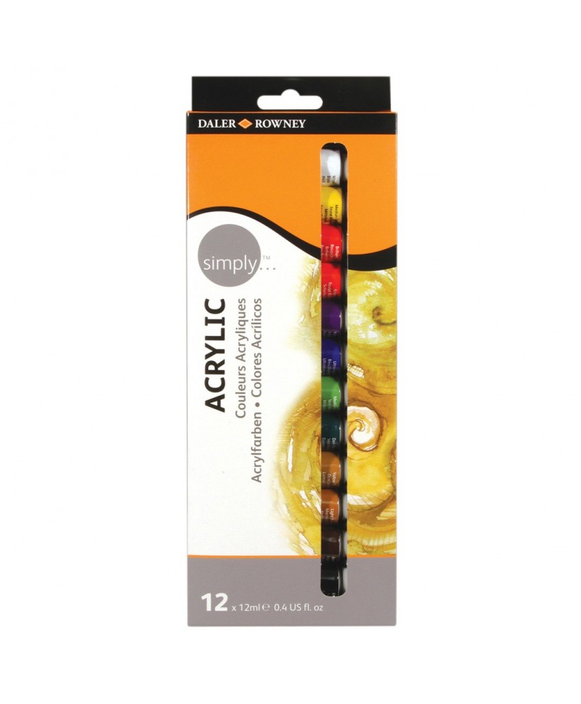 C&R: Set Simply Acrylic 12 colores Daler-Rowney C&R: Set Simply Acrylic 12 colores Daler-Rowney
