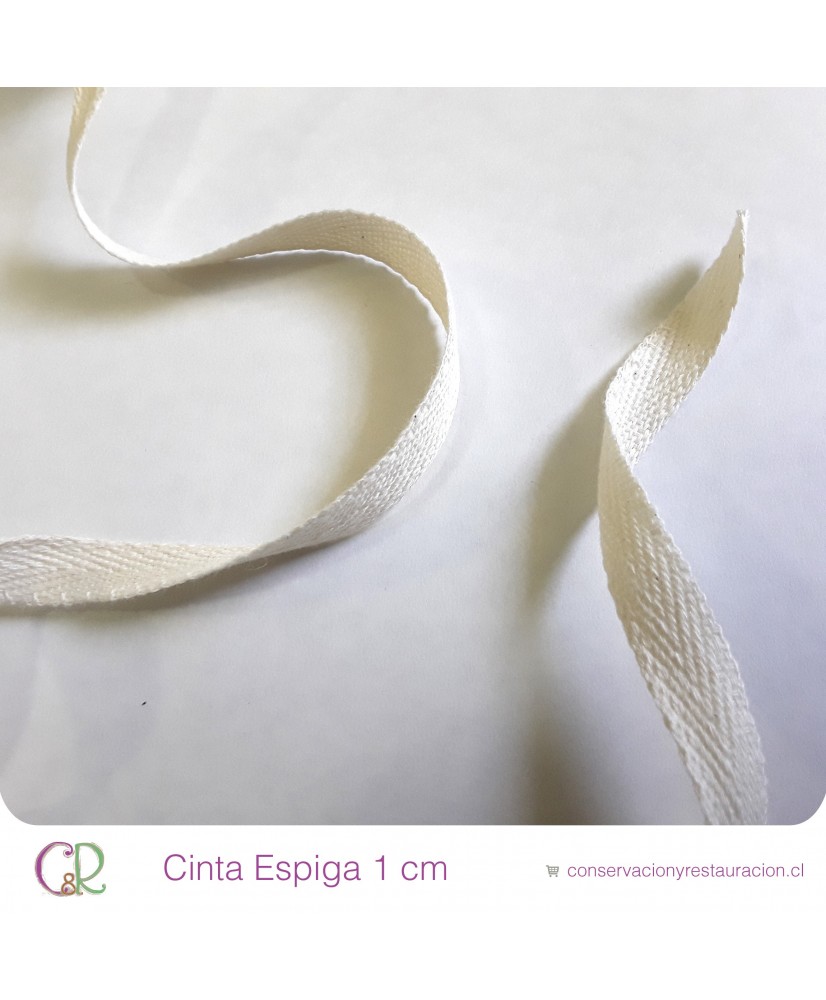 C&R: Cinta espiga 1cm 100% algodón 1mt